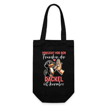 Dachshund Dog Wire-haired Dachshund Stubborn - Gift Bag for Bottles - black - Front