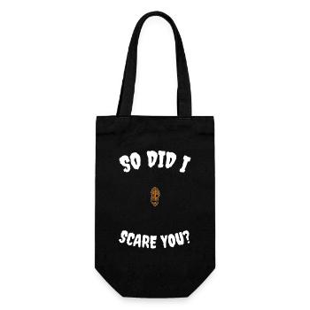 Hallowpea So did I scare you? Halloween Erdnuss - Geschenkbeutel für Flaschen - Schwarz - Vorne