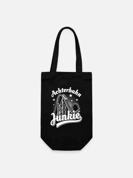 Achterbahn Junkie - Freizeitpark - Looping - Geschenkbeutel für Flaschen - Schwarz