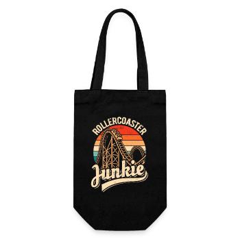 Rollercoaster Junkie - Achterbahn - Looping - Geschenkbeutel für Flaschen - Schwarz - Vorne