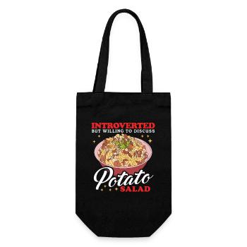 Kartoffelsalat Erdäpfelsalat Geschenk - Geschenkbeutel für Flaschen - Schwarz - Vorne