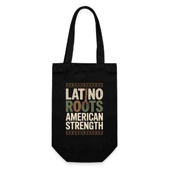  Latino Roots American Strength Hispanic Heritage - Geschenkbeutel für Flaschen - Schwarz - Vorne