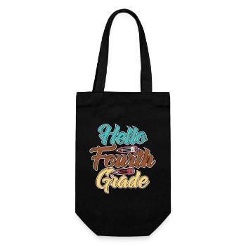 Hallo Vierte Klasse Schule Feier Design - Geschenkbeutel für Flaschen - Schwarz - Vorne