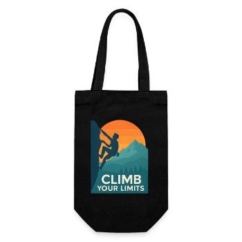  Climb Your Limits – Klettern & Bouldern - Geschenkbeutel für Flaschen - Schwarz - Vorne