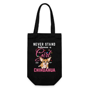 T-shirt fille et chihuahua - Sac à bouteille - noir - Devant