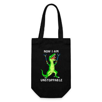 Dinosaurier Jetzt bin ich unaufhaltsam Lustig Prähistorisch - Geschenkbeutel für Flaschen - Schwarz - Vorne