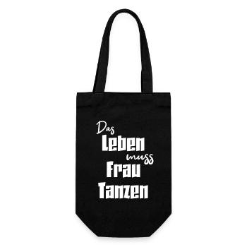 Life has to be danced - woman dances - Gift Bag for Bottles - black - Front