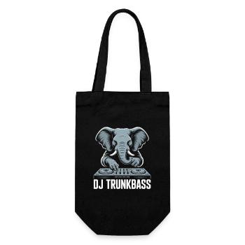 DJ Trunkbass Elephant at the mixer bass - Gift Bag for Bottles - black - Front