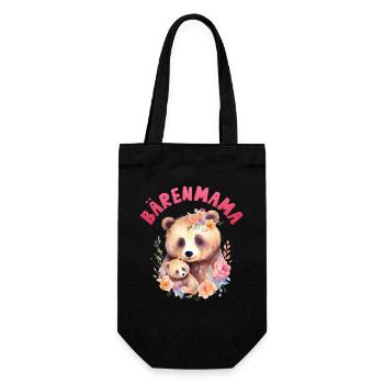 Expectant mother BEAR MAMA Funny - Gift Bag for Bottles - black - Front