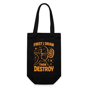 D'abord je dessine, puis je détruis le tir à l'arc - Sac à bouteille - noir - Devant