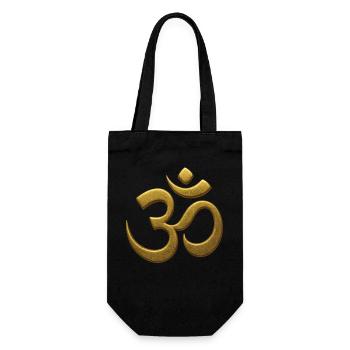 Om Achtsamkeit Affirmation Spirituelle Bewusstheit - Geschenkbeutel für Flaschen - Schwarz - Vorne
