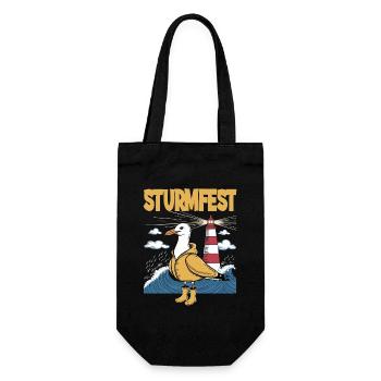 Lighthouse Melody with Seagull - Gift Bag for Bottles - black - Front