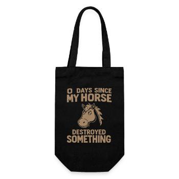 0 Days Since My Horse Destroyed Something Fun - Gift Bag for Bottles - black - Front