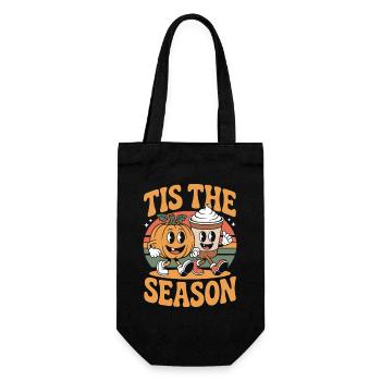 Tis The Season Football Fall Design - Gift Bag for Bottles - black - Front