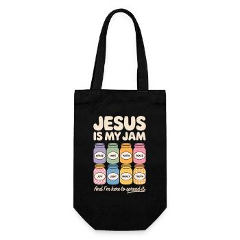 Jésus est ma confiture : foi, espoir, paix, - Sac à bouteille - noir - Devant