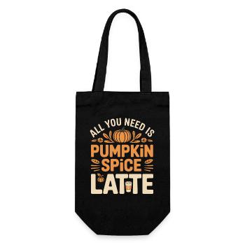 Pumpkin Autumn Pumpkin Spice Latte - Gift Bag for Bottles - black - Front