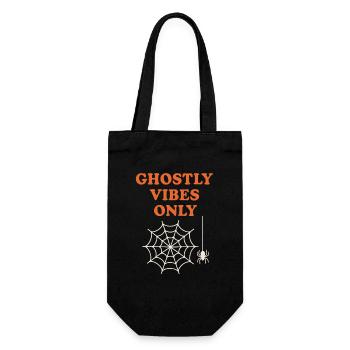 Spooky spiders and ghost motifs - Gift Bag for Bottles - black - Front