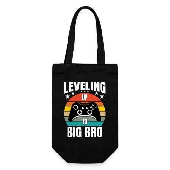 Gaming Gamer Brother Leveling Up To Big Bro - Gift Bag for Bottles - black - Front