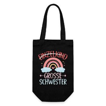 Big Sister Rainbow Sibling Baby - Gift Bag for Bottles - black - Front