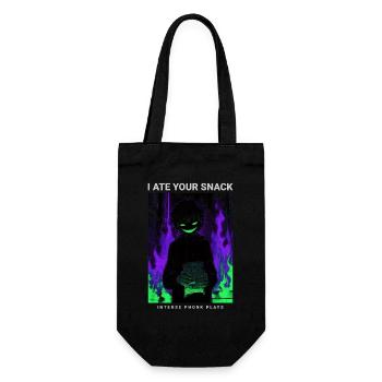Vaporwave Phonk Anime Horror Snack Creepy Grin - Geschenkbeutel für Flaschen - Schwarz - Vorne