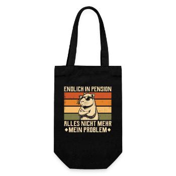 Finally retired - Vintage Capybara - Retired - Gift Bag for Bottles - black - Front