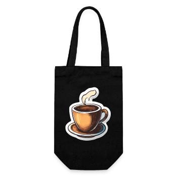Kaffee - Geschenkbeutel für Flaschen - Schwarz - Vorne
