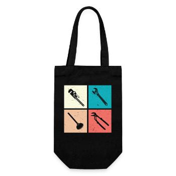 Heating Engineer Heating Construction Plumber Plumber - Gift Bag for Bottles - black - Front