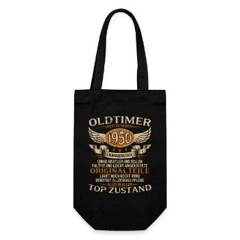 Cadeau d'anniversaire pour les 75 ans : voiture ancienne, septembre 1950 - Sac à bouteille - noir - Devant