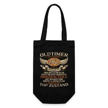 Cadeau d'anniversaire pour les 65 ans : voiture vintage, septembre 1960 - Sac à bouteille - noir - Devant
