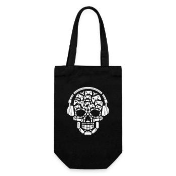 Skeleton Head Video Gaming Halloween Gamer - Gift Bag for Bottles - black - Front
