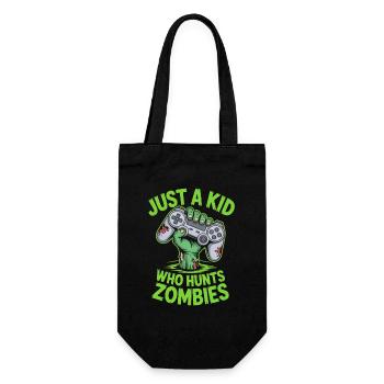 Just A Kid Who Hunts Zombies Halloween Gamer - Gift Bag for Bottles - black - Front
