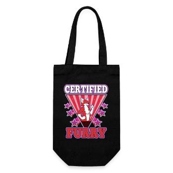 Certified furry - Gift Bag for Bottles - black - Front