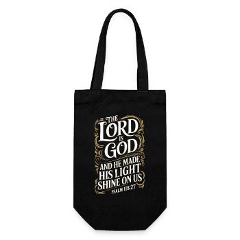 The Lord Is God – Psalm 118:27 - Gift Bag for Bottles - black - Front