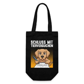 Animal welfare STOP ANIMAL TESTING FUNNY - Gift Bag for Bottles - black - Front