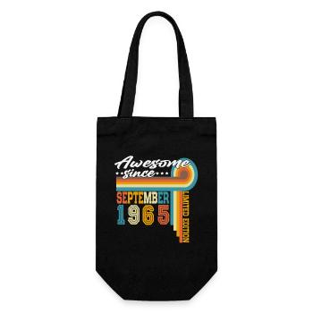 Vintage September 1965 Vintage Retro Birthday - Gift Bag for Bottles - black - Front