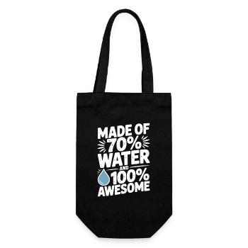Besteht zu 70 % aus Wasser und ist zu 100 % fantastisch - Geschenkbeutel für Flaschen - Schwarz - Vorne