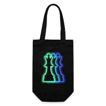 Chess pieces chess players silhouettes chess - Gift Bag for Bottles - black - Front