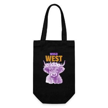 WILD WEST COW VIOLET - Gift Bag for Bottles - black - Front