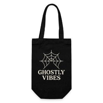 Spider web design with ghostly vibes - Gift Bag for Bottles - black - Front