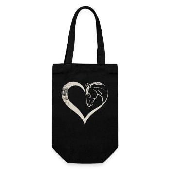 Heart and horse silhouette design - Gift Bag for Bottles - black - Front