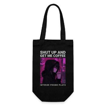 Tais-toi et apporte-moi un café Anime Girl Coffee Phonk - Sac à bouteille - noir - Devant