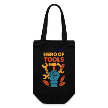 Hero of Tools funny hobby mechanic screwdriver - Gift Bag for Bottles - black - Front