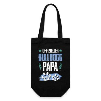 bulldog hunde papa - Geschenkbeutel für Flaschen - Schwarz - Vorne