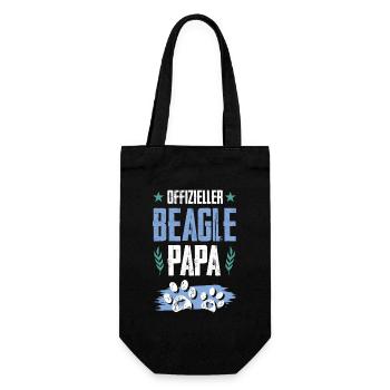 beagle hunde papa - Geschenkbeutel für Flaschen - Schwarz - Vorne
