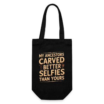 Petroglyph Petroglyphs Craved Selfies - Gift Bag for Bottles - black - Front