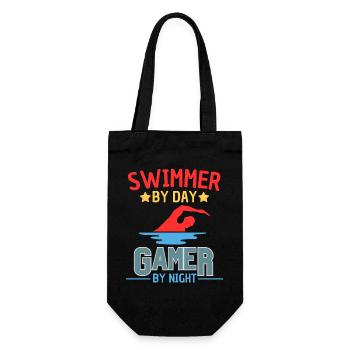 Swimmer By Day Gamer By Night - Gift Bag for Bottles - black - Front
