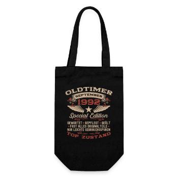 33rd birthday gift vintage car September 1992 - Gift Bag for Bottles - black - Front