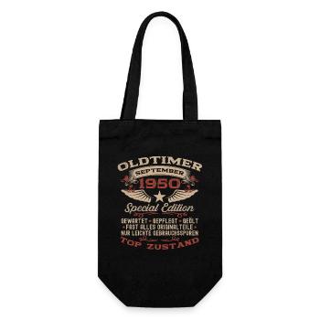 Cadeau d'anniversaire pour les 75 ans : voiture ancienne, septembre 1950 - Sac à bouteille - noir - Devant