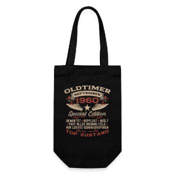 Cadeau d'anniversaire pour les 65 ans : voiture vintage, septembre 1960 - Sac à bouteille - noir - Devant