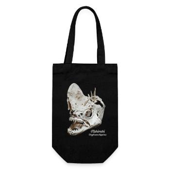Fossil dolphinfish Mahimahi skull - Gift Bag for Bottles - black - Front